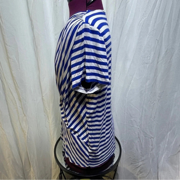 Vince Camuto Womens Blue Striped V-Neck Top Shirt Size 1x - Picture 5 of 7